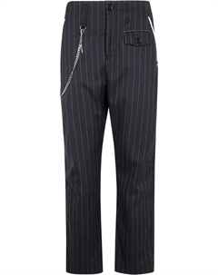 Высокие полосатые брюки прямого кроя, черный High