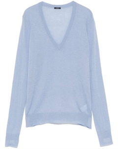 Топ из кашемира с V-образным вырезом, синий Joseph