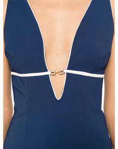 Платье мини из крепа с конским орнаментом, синий Elisabetta franchi