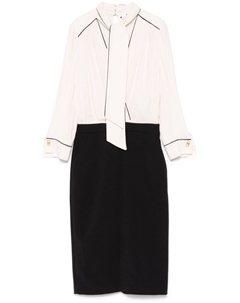 Платье миди из ткани креп-жоржетт, нейтральный цвет Elisabetta franchi