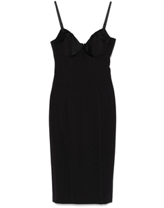 Платье мини из крепа с атласными бантами, черный Elisabetta franchi