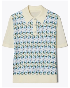 Топ-поло T Monogram, синий Tory burch