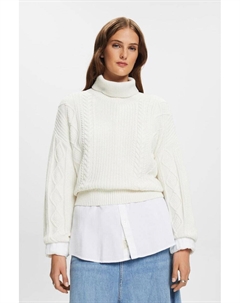 Вязаный свитер и футболка «восьмерка», белый Esprit