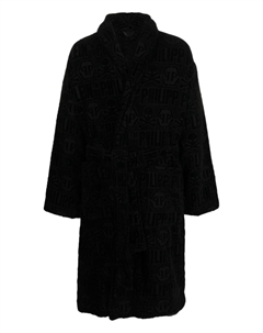 Халат с принтом и бисером, черный Philipp plein