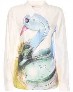 Шелковая рубашка Lucky Duck, белый Tory burch