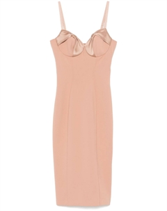 Платье миди с бантом, нейтральный цвет Elisabetta franchi