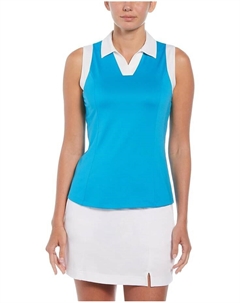 Поло Sleeveless V-Placket Color-Block, цвет Vivid Blue Callaway