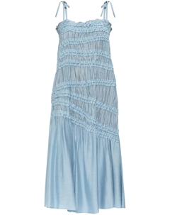 Платье миди со сборками, синий Tory burch