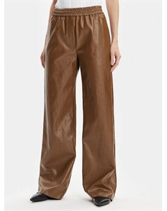 Широкие брюки из искусственной кожи Weekend Max Mara, коричневый Weekend max mara