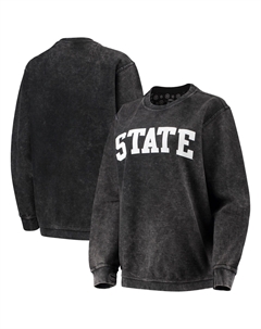 Женский свитшот Pressbox, черный, Michigan State Spartans, удобный шнур в винтажном стиле, базовый пуловер с аркой Unbranded