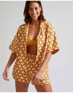 Женская пляжная рубашка с принтом Zama Sun, горчичный Robin collection
