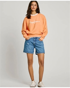 Женские джинсовые шорты прямого кроя с рваными деталями, синий Pepe jeans