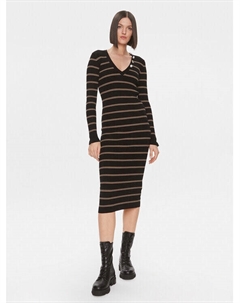 Трикотажное платье приталенного кроя, черный Liu jo