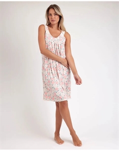 Длинная женская ночная рубашка из вискозного трикотажа цвета лосося, лососевый Admas