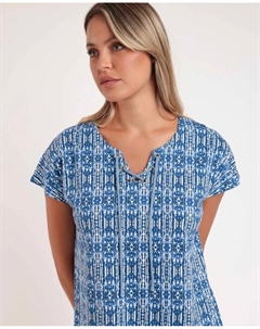 Женская длинная трикотажная ночная рубашка синего цвета, синий Admas