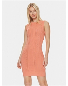 Трикотажное платье приталенного кроя, коралловый Guess