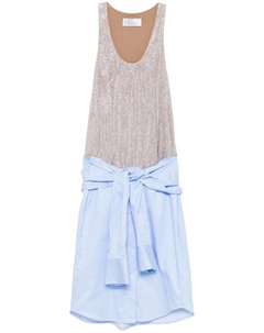 Платье мини со стразами, синий Giuseppe di morabito