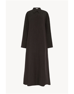 Платье Millen из шелка и льна, черный The row