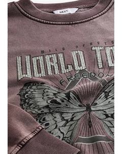 Толстовка SHOULD CREW NECK TOUR GRAPHIC REGULAR FIT, фиолетовый Next