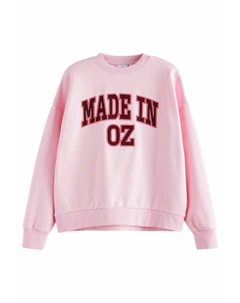 Толстовка OFFICIAL WICKED MOVIE LICENSE MADE IN OZ GRAPHIC CREW NECK . REGULAR FIT, розовый Next