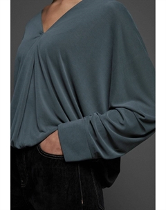 Топ с длинными рукавами V-NECK BUBBLEHEM, серый Next