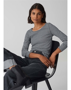 Топ с длинными рукавами SOMIRA STRIPE, черный Opus