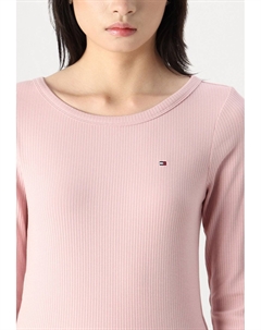 Топ с длинными рукавами SLIM, светло-розовый Tommy hilfiger