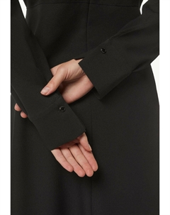 Повседневное платье FLIESSENDES CREPE MIT V AUSSCHNITT, черный Comma,