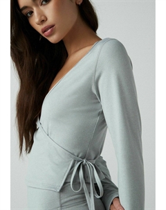 Топ с длинными рукавами REGULAR FIT YOGA WRAP, серый Next