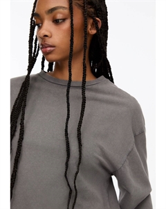 Топ с длинными рукавами OVERSIZE, темно-серый Pull & bear