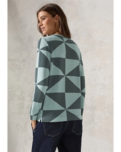 Топ с длинными рукавами GEMUSTERTES OTTOMAN, хаки Cecil