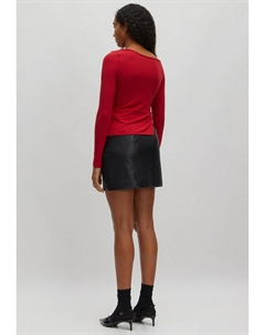 Топ с длинными рукавами , красный Edited