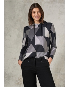 Топ с длинными рукавами GEMUSTERTES, черный Cecil