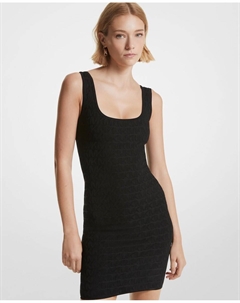 Короткое платье на бретелях с логотипами, черный Michael michael kors
