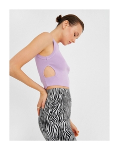 Майка с деталью окна, фиолетовый Koton