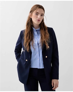 Женский пиджак прямого кроя с солнцезащитной деталью, тёмно-синий Scalpers