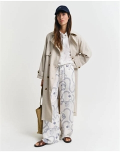 Женские брюки свободного кроя с принтом, кремовый Gant