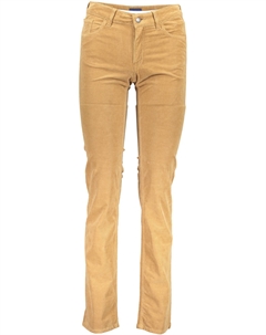 Коричневые хлопковые женские брюки Gant