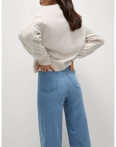 Джинсы Grazer с высокой талией и широкими штанинами до щиколотки, светлый индиго Marks & spencer