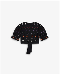 Женский укороченный топ с узлом, черный Scalpers