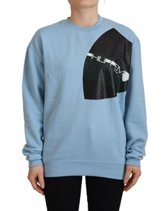 Элегантный светло-голубой хлопковый свитер-пуловер Philippe model