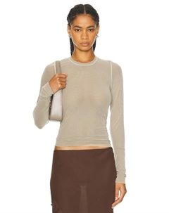 Сетчатый топ с длинными рукавами, бежевый/коричневый Priscavera