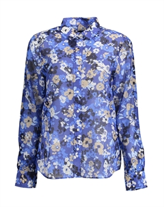 Синяя хлопковая женская рубашка Gant