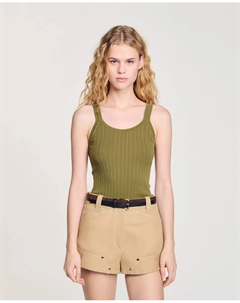 Женская майка в рубчик, цвет Caqui Sandro