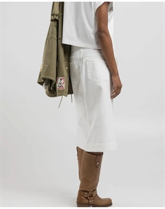 Юбка миди из денима с карманами, белый Replay