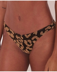 Плавки бразильского бикини с принтом, черный Agua de coco