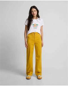 Женские джинсовые брюки-кюлоты с плетеной талией, жёлтый Silbon