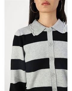 Кардиган OBJLENE STRIPE CARDIGAN, серый Object