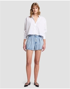 Женские джинсовые шорты с высокой талией, голубой 7 for all mankind