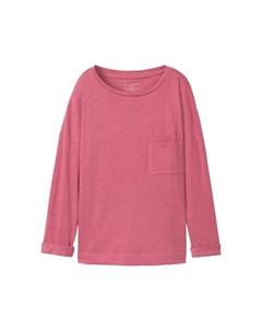 Топ с длинными рукавами BRUSTTASCHE, темно-красный Tom tailor